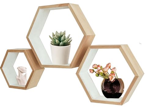 Hexagon Shelves Honeycomb Shelves Set of 3 Wood Hexagon | Etsy