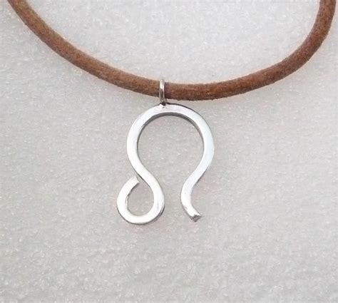 Leo Zodiac Pendant Sterling Silver Necklace With Suede Leather Etsy