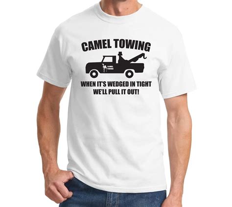 T Shirt Print Men S Short Camel Towing Funny Adult Humor Rudeow Truck Unisex O Neck Office Tee T