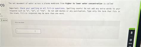 Solved The net movement of water across a plasma membrane | Chegg.com 