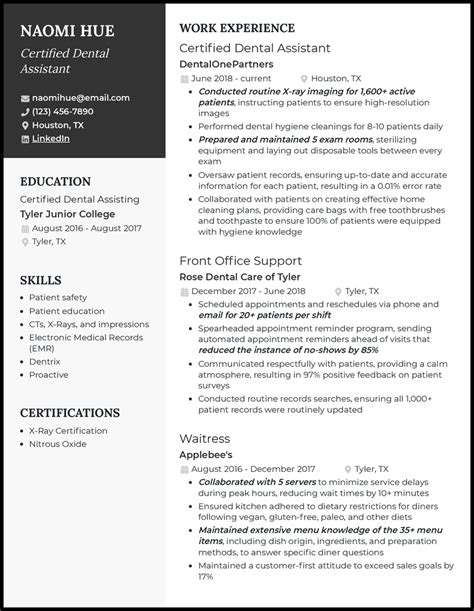 3 Certified Dental Assistant Resume Examples For 2023