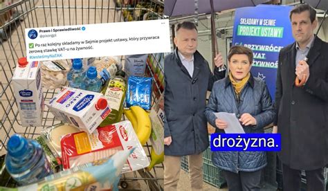 PiS żąda powrotu zerowego VAT u na żywność składa swój projekt ustawy