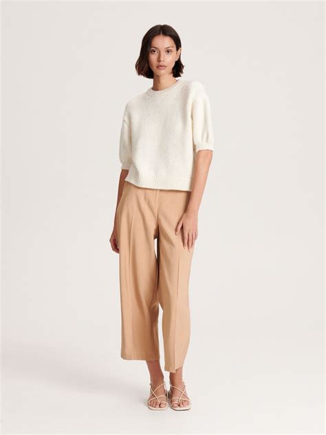 Pulover cu mânecă scurtă Culoare nude RESERVED 6523V 02X