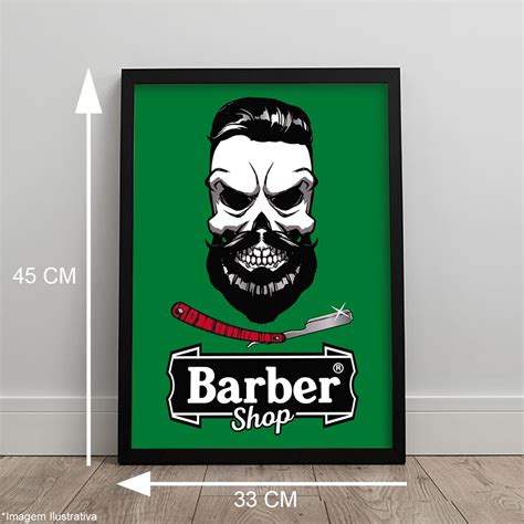 Quadro Barbearia Barber Shop Arte Rcio C Moldura A Elo