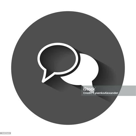 Speech Bubble Flat Vector Icon Discussion Dialog Illustration Business Pictogram Concept