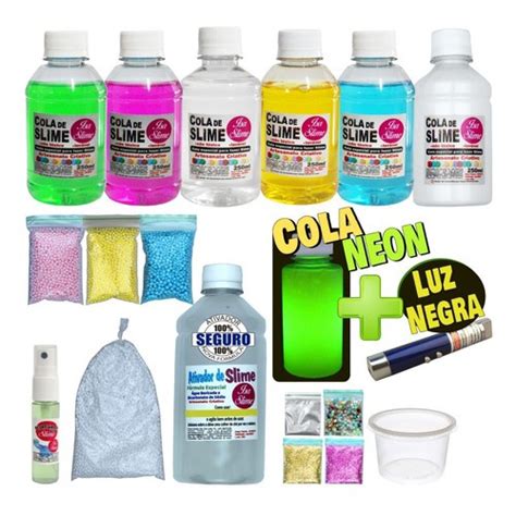 Kit Completo Para Fazer Slime Colas Coloridas E Neon Shopee Brasil