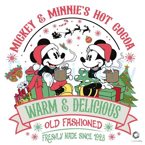 Mickey Minnie Hot Cocoa Disney Christmas Png CreativeLify
