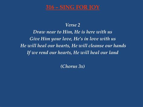 Ppt 316 Sing For Joy Powerpoint Presentation Free Download Id