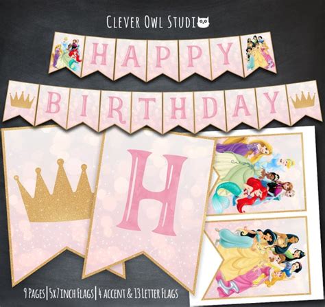 Princess Birthday Banner Princess Banner Princess Party Etsy Canada