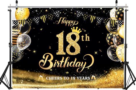 Amazon WOLADA 6 5x5FT Happy 18th Birthday Backdrop Photography