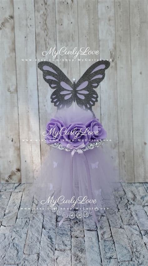 Lavender Silver Butterflies Centerpiecepurple Butterfly Baby Shower