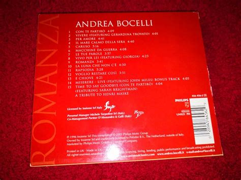 Andrea Bocelli Romanza CD, Hobbies & Toys, Music & Media, CDs & DVDs on ...