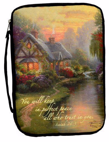 Bible Cover Kinkade A Quiet Evening X Large White Dove Designs