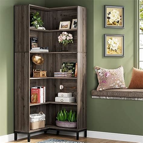 Amazon Ddj Tier Solid Wood Corner Bookshelf Tall Corner