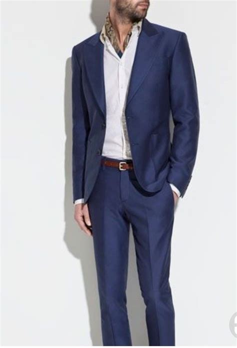 Pin By Myriam Chase On Traje Sin Corbata Blue Suit Men Blue Suit Suits