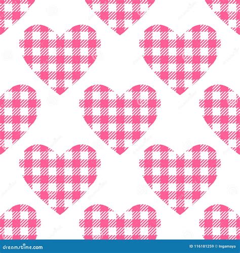 Checkered Hearts Seamless Pattern Stock Vector Illustration Of