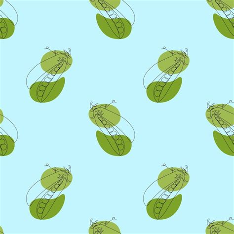 Premium Vector Seamless Pattern With Peas On Blue Background