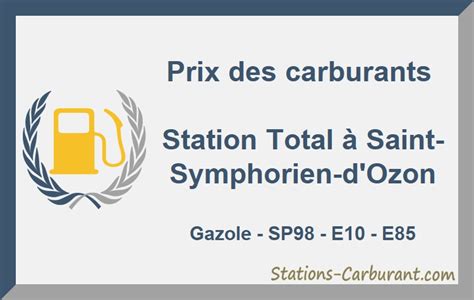 Station Totalenergies Saint Symphorien D Ozon Prix Des Carburants