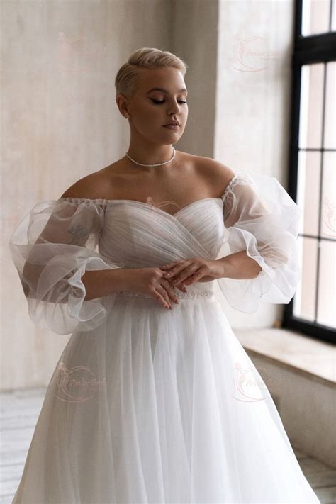 Boho A Line Off Shoulder Puff Sleeve Wedding Dress Bohemian Long Sleeve Elegant Br Elegant