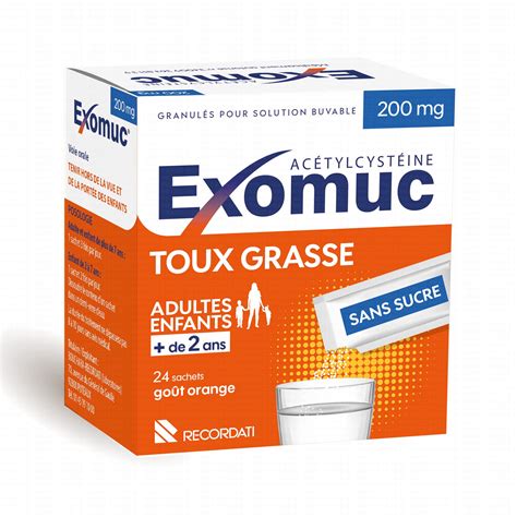 Exomuc Toux Grasse 200 Mg Boîte De 24 Sachets Médicament Conseil