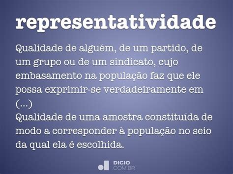 Representatividade Dicio Dicionário Online de Português