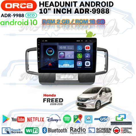 Jual Head Unit Android ORCA ECO 10 Inch OEM Honda FREED Soket Plug