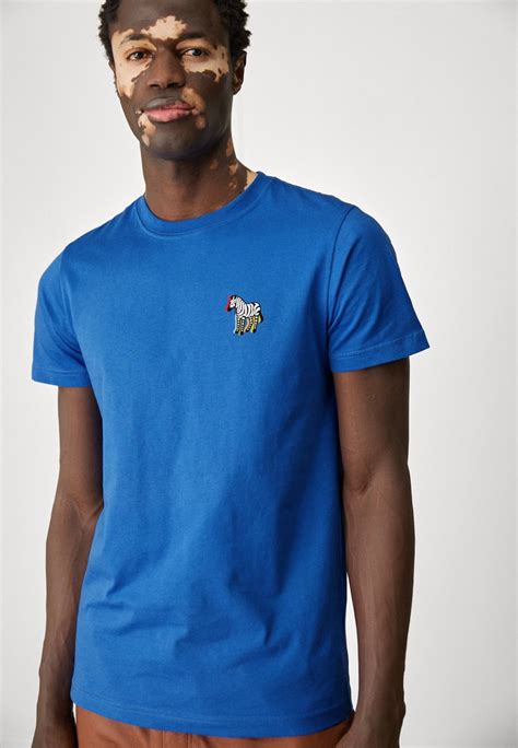 Ps Paul Smith Slim Fit Zebra T Shirt Basic Blue Blau Zalando De