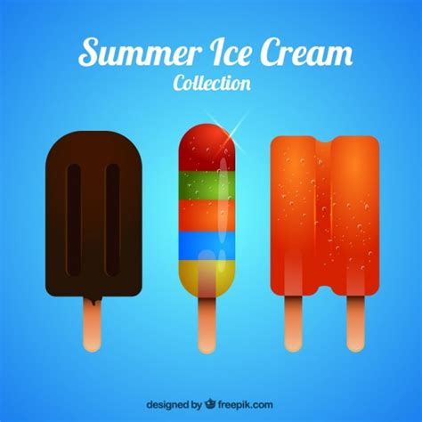 Premium Vector Set Of Three Delicious Ice Creams