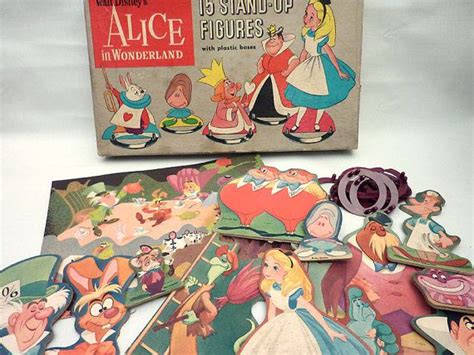 1950s Walt Disney Alice In Wonderland Stand Up Doll Set Etsy Alice