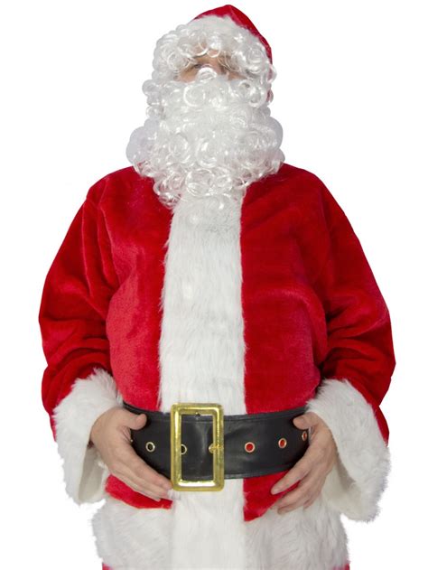 Premium 7 Piece Full Santa Suit Kit One Size Fits Most Santa Hats