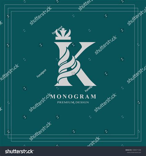 Elegant Letter K Crown Graceful Royal Stock Vector Royalty Free