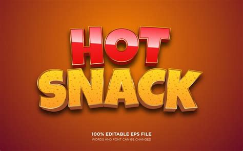 Efeito De Estilo De Texto Editável Hot Snack Time Vetor Premium