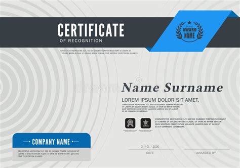 Certificate Frame Design Template Layout Template in A4 Size Stock ...