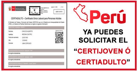 Certijoven Obtén Tu Certificado único Laboral Para Jóvenes En Perú