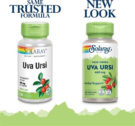 Solaray Uva Ursi 460 Mg 100 VegCaps Natural Herbal Supplement