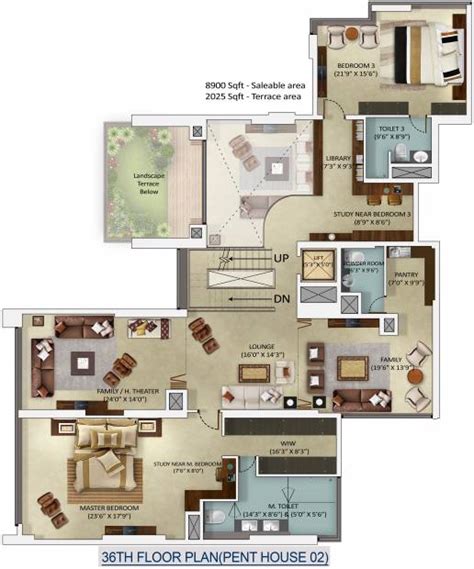 8900 sq ft 4 BHK Floor Plan Image - Mantri Group Centrium Available for sale - Proptiger.com