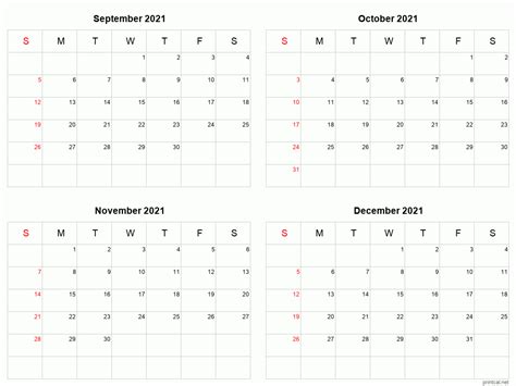 Printable 2021 Calendar Four Months Per Page Free Printable Calendars