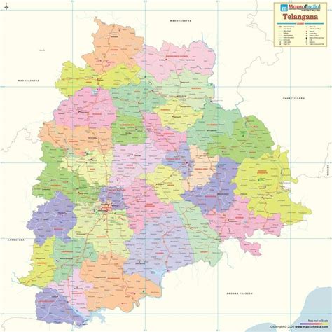 Telangana District Map, Telangana Political Map, 54% OFF