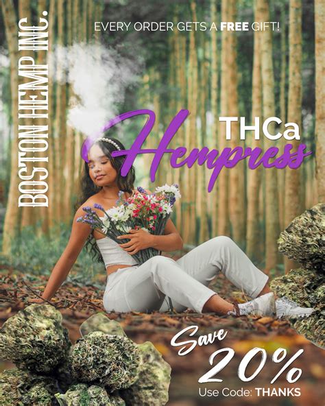 Boston Hemp: Introducing Hempress hemp flower | THCa | Save 20% | Use