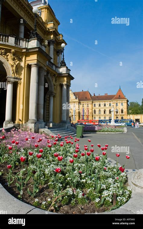 The Neobaroque Croatian National Theatre In Marshal Tito Square Zagreb