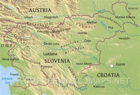 Slovenia Physical Map