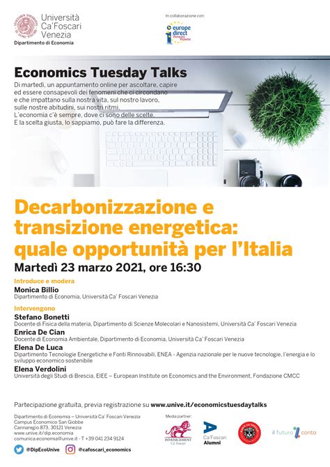 23 03 2021 Economics Tuesday Talks Decarbonizzazione E Transizione