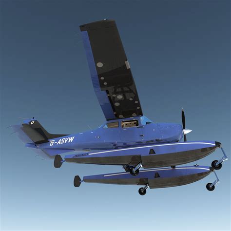 Cessna 172 Blue Seaplane Rigged Modèle 3d Modèle 3d 129 Max Free3d