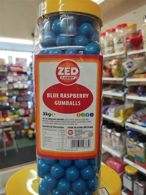 Zed Candy Blue Raspberry Gumballs Bubble Gum Ball Sweets