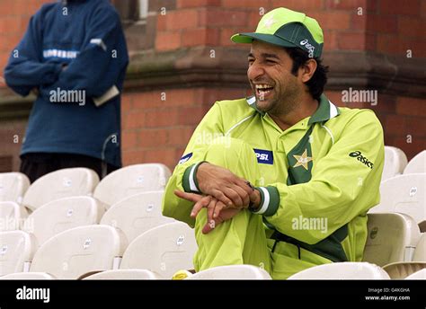 Pakistan Captain Former Lancashire Star Wasim Akram Hi Res Stock