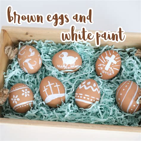 Painted Easter Eggs {Brown Eggs + White Paint} - Frugal Fun For Boys and Girls