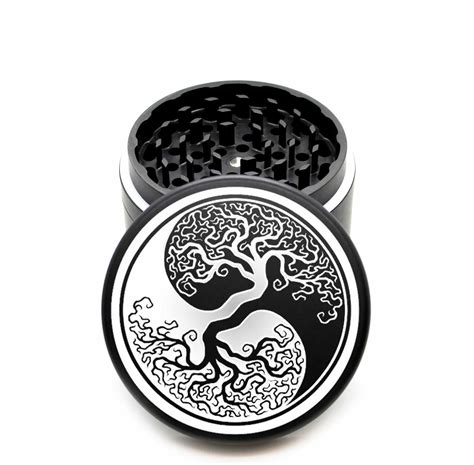 Usa Made The Puck Grinder Yin Yang Tree Of Life Black Inch