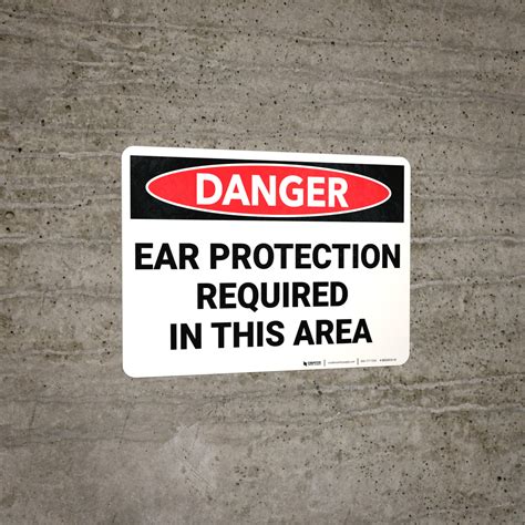 Danger Ppe Ear Protection Required In Area Wall Sign