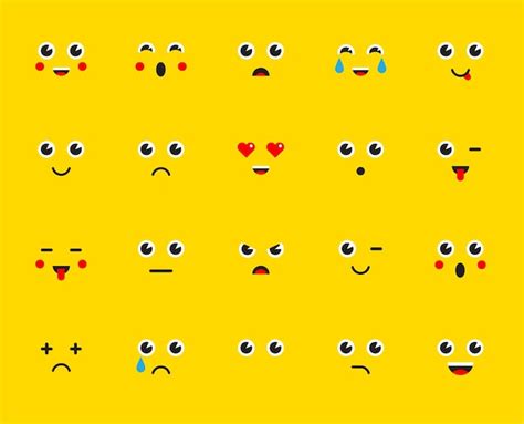 Conjunto De Emoticons Pegatinas Emoji Vector Ilustraci N Vector