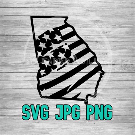 American Flag Georgia SVG PNG JPG Georgia Distressed Flag Vector Cricut ...